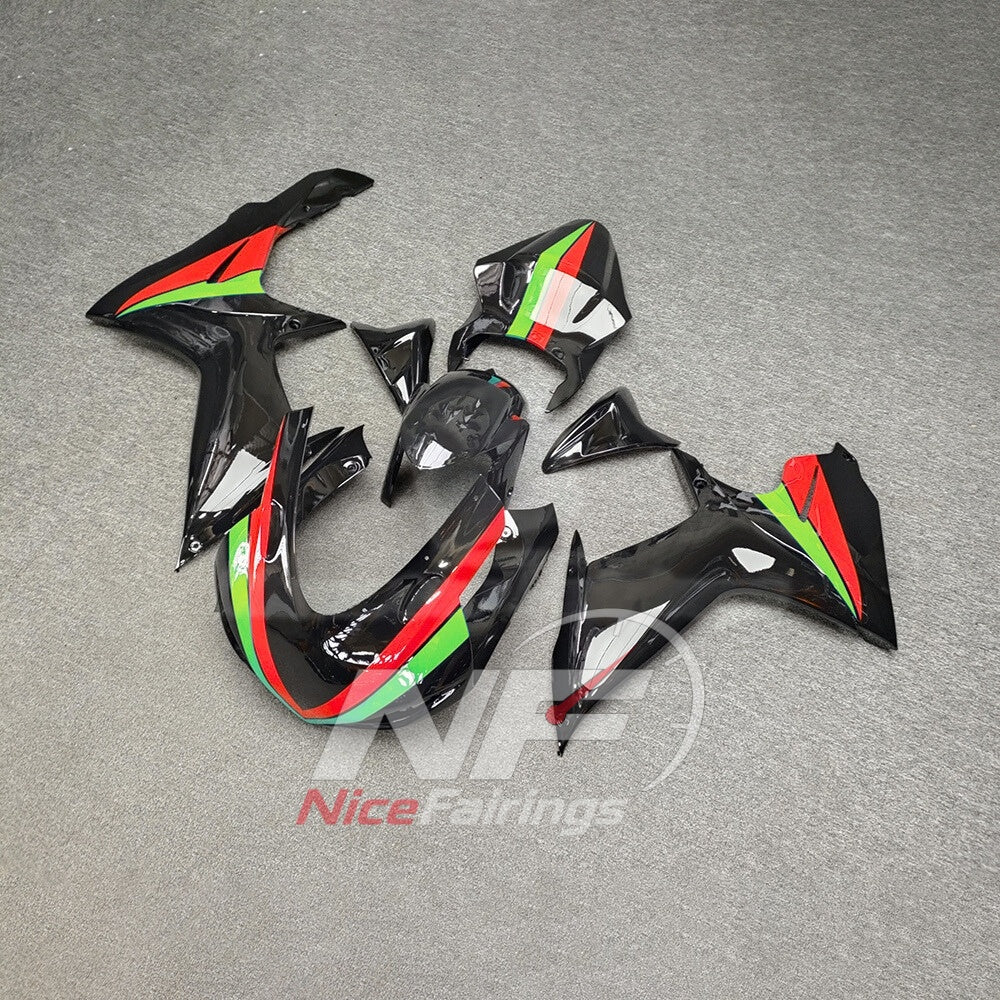 For Suzuki GSX-R600 GSX-R750 K11 2011-2016 Sportbike Fairing Set White Black Custom Painted Plastics | NiceFairings - side angle image