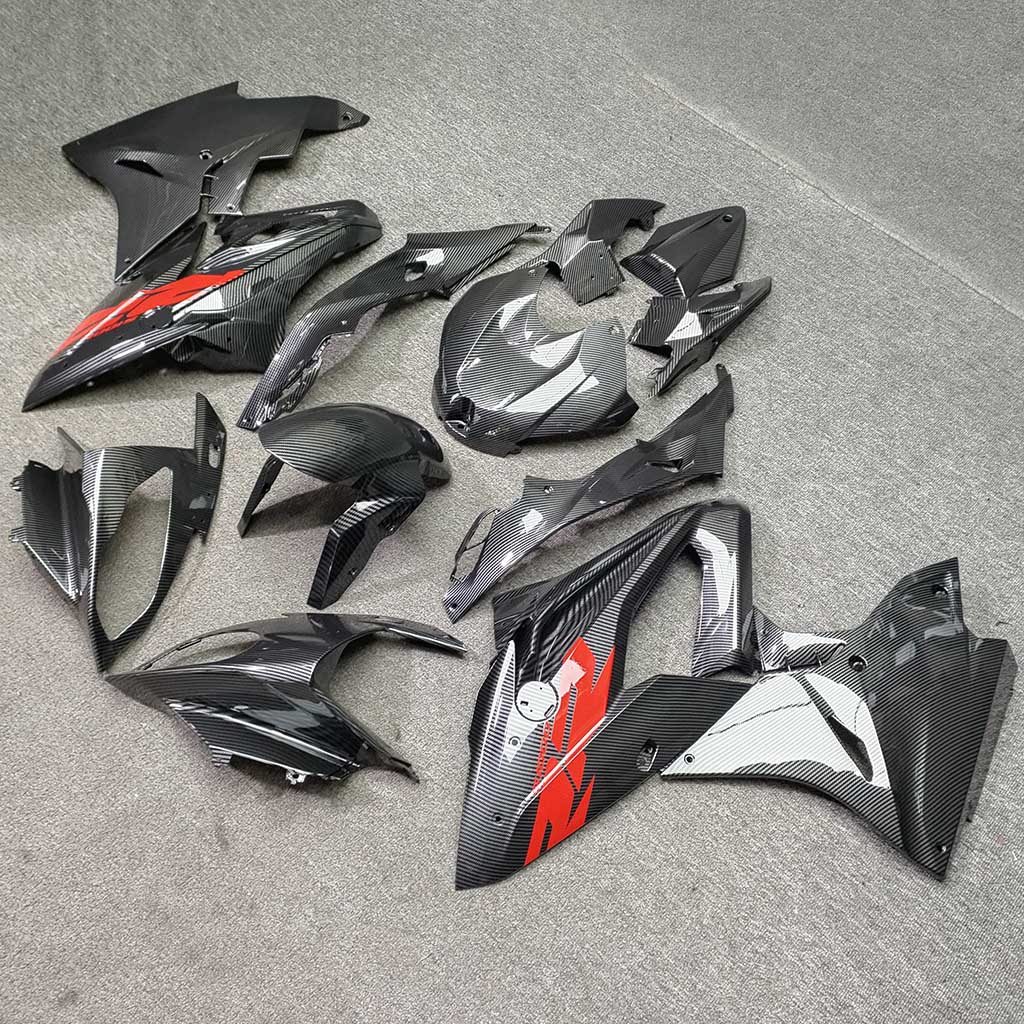 For BMW S1000RR 2017-2018 Blue White Performance Edition ABS Fairing Kit, Custom Painted Motorcycle Bodywork | NiceFairings - side angle image