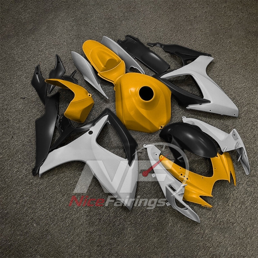 For Suzuki GSXR600 GSXR750 K6 2006-2007 ABS Fairing Kit Gray Black Painted Bodywork | NiceFairings - side angle image