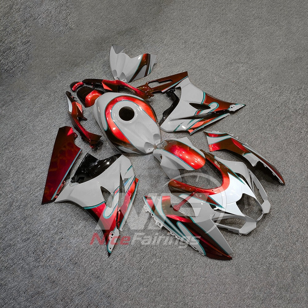 For Suzuki GSX-R1000 K17 2017-2026 K17 Sportbike Fairing Set Red Orange Custom Painted Plastics | NiceFairings - side angle image