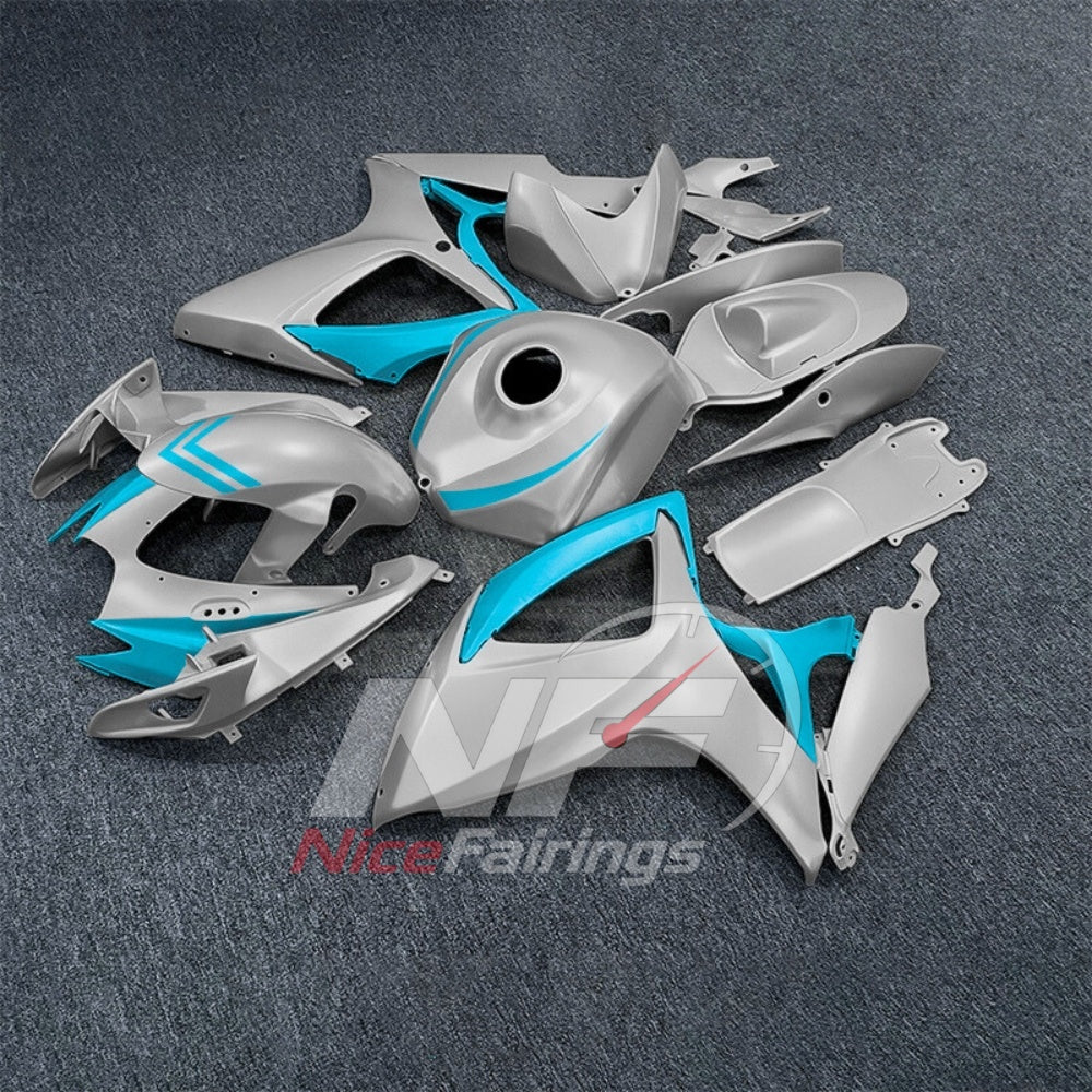 For Suzuki GSXR600 GSXR750 K6 2006-2007 Painted ABS Fairings Gray Complete Bodywork | NiceFairings - side angle image