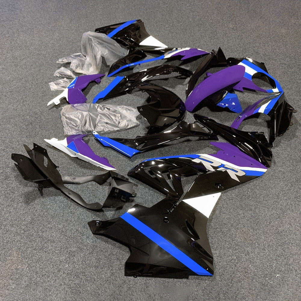 For BMW S1000RR 2017-2018 Carbon Look Standard No Tank Cover ABS Fairing Kit, Custom Painted Motorcycle Bodywork | NiceFairings - side angle image