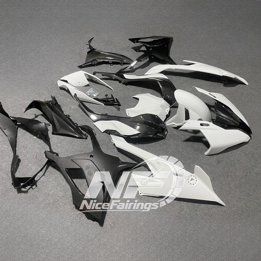 For BMW S1000RR 2019-2022 Blue Silver Custom Fairings, ABS Replacement Plastics Full Body Kit | NiceFairings - side angle image