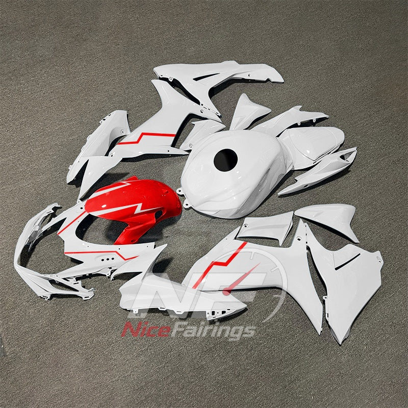 For Suzuki GSXR600 GSXR750 K11 2011-2016 Motorcycle Fairing Kit White Black Body Panels | NiceFairings - side angle image