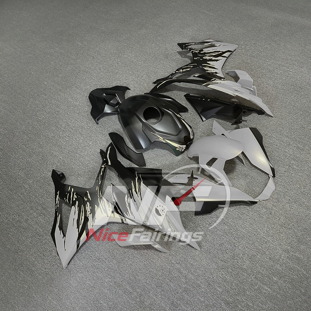 For BMW S1000RR 2023-2024 Red Black Custom Fairings with ABS Sportbike Plastics and Full Body Kit | NiceFairings - side angle image