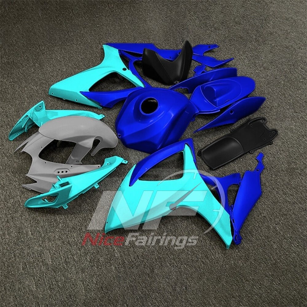 For Suzuki GSXR600 GSXR750 K6 2006-2007 ABS Fairing Kit Gray Blue Painted Bodywork | NiceFairings - side angle image