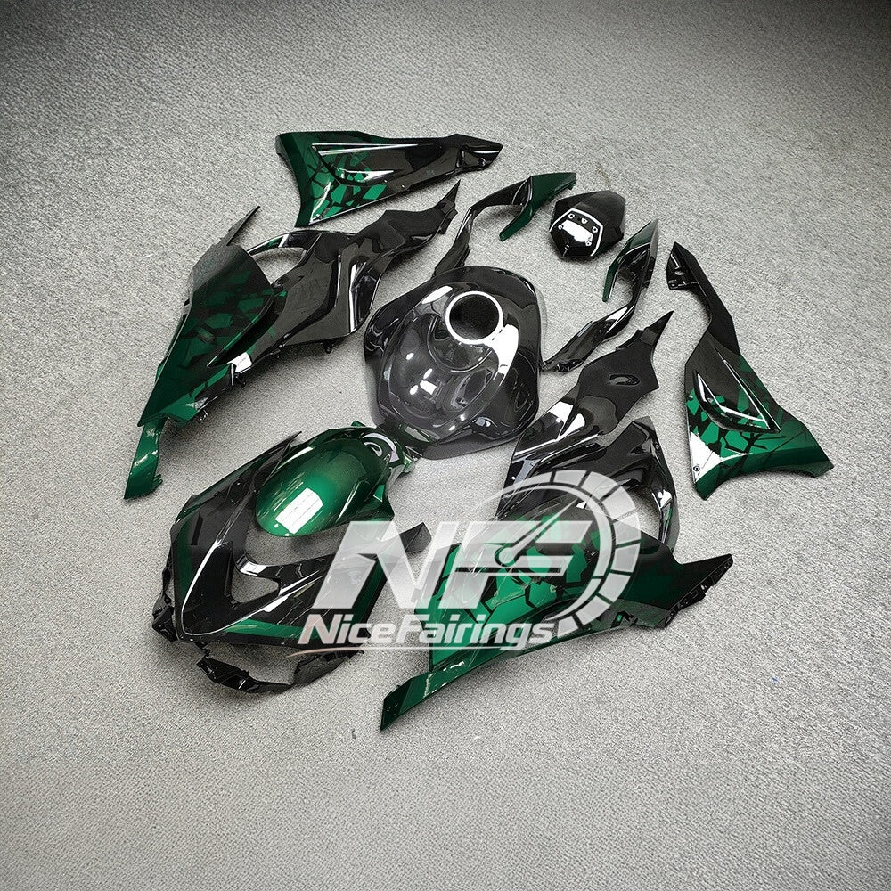 For Kawasaki ZX6R 636 2024-2025 ABS Fairing Kit Orange Black Special Edition | NiceFairings - side angle image