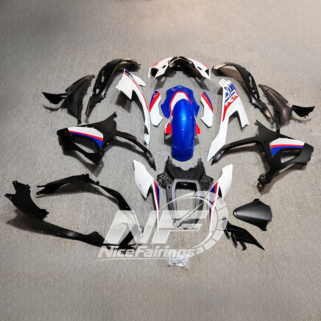 For BMW S1000RR 2019-2022 Pearl White Sportbike Fairings, Custom ABS Bodywork And Replacement Plastics | NiceFairings - side angle image