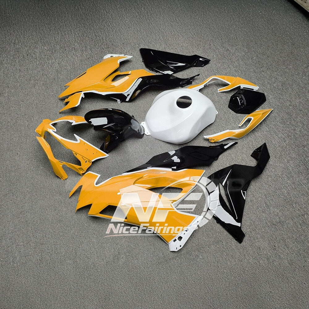 For Kawasaki Ninja ZX6R 636 2019-2023 Sportbike Plastics Orange Black Premium Edition | NiceFairings - side angle image