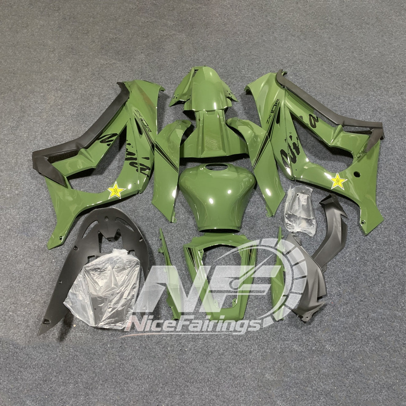 For KAWASAKI Ninja ZX10R 2011-2015 Replacement Fairing Kit | NiceFairings - side angle image