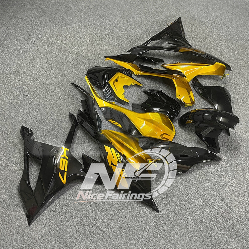 For BMW S1000RR 2019-2022 Orange Black Sportbike Fairings, Custom ABS Bodywork And Replacement Plastics | NiceFairings - side angle image