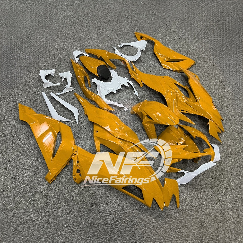 Kawasaki Ninja ZX-6R 636 2019-2023 Custom Fairings Pearl White | NiceFairings - side angle image