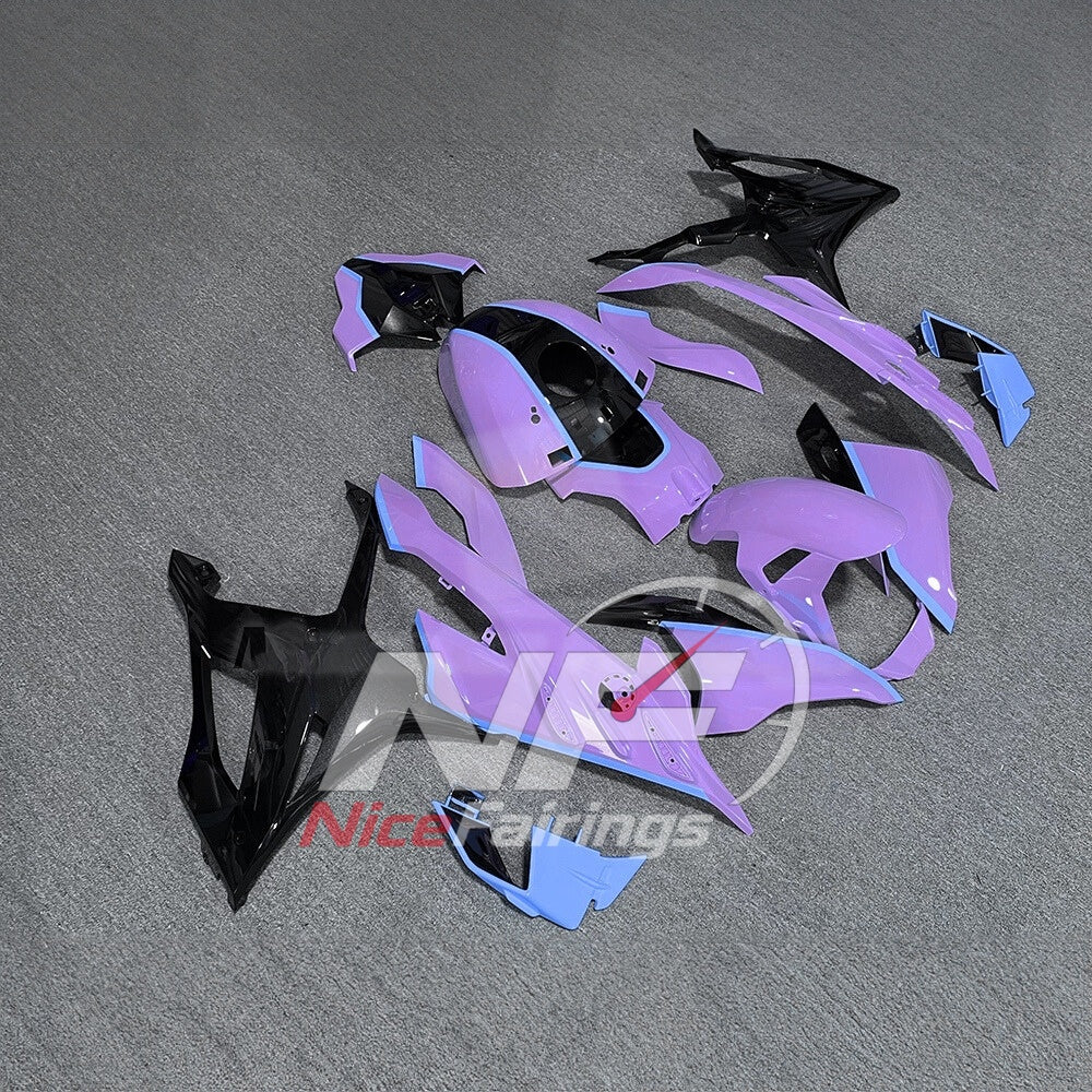 For BMW S1000RR 2023-2024 Purple Black Painted ABS Fairings with Complete Replacement Bodywork | NiceFairings - side angle image
