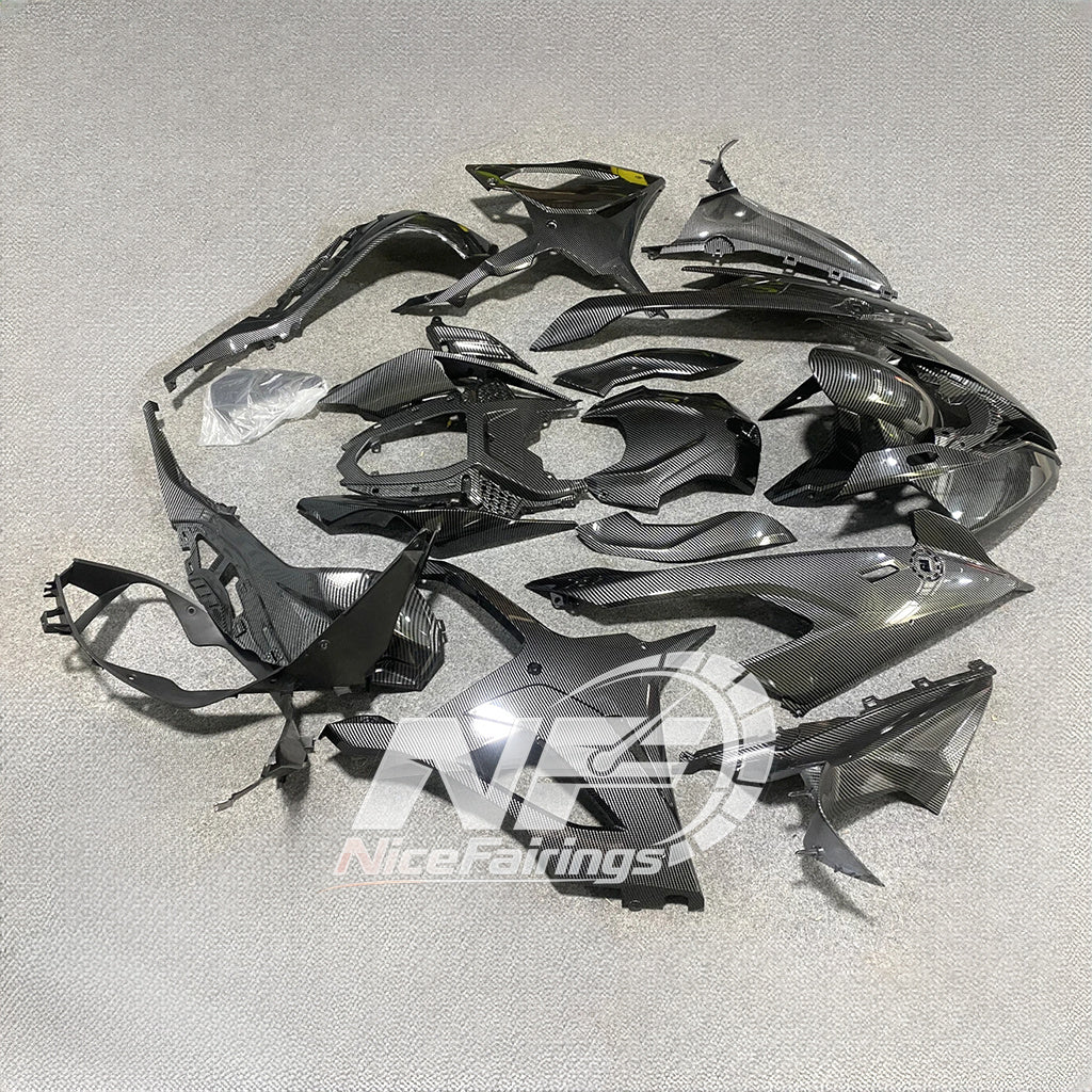 For BMW S1000RR 2019-2022 Lime Yellow Premium Edition ABS Fairing Kit, Custom Painted Motorcycle Bodywork | NiceFairings - side angle image