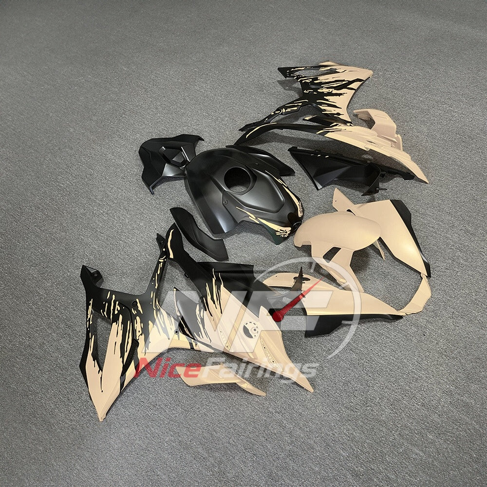 For BMW S1000RR 2023-2024 Yellow Black Motorcycle Fairing Kit with Aftermarket Body Panels | NiceFairings - side angle image