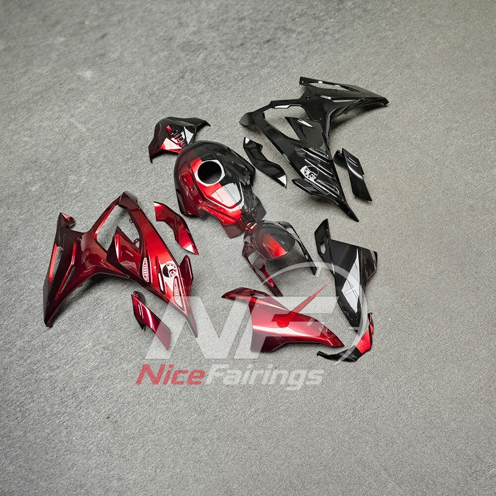 For BMW S1000RR 2023-2024 Red Black ABS Body Kit with Street and Track Fairing Panels | NiceFairings - side angle image