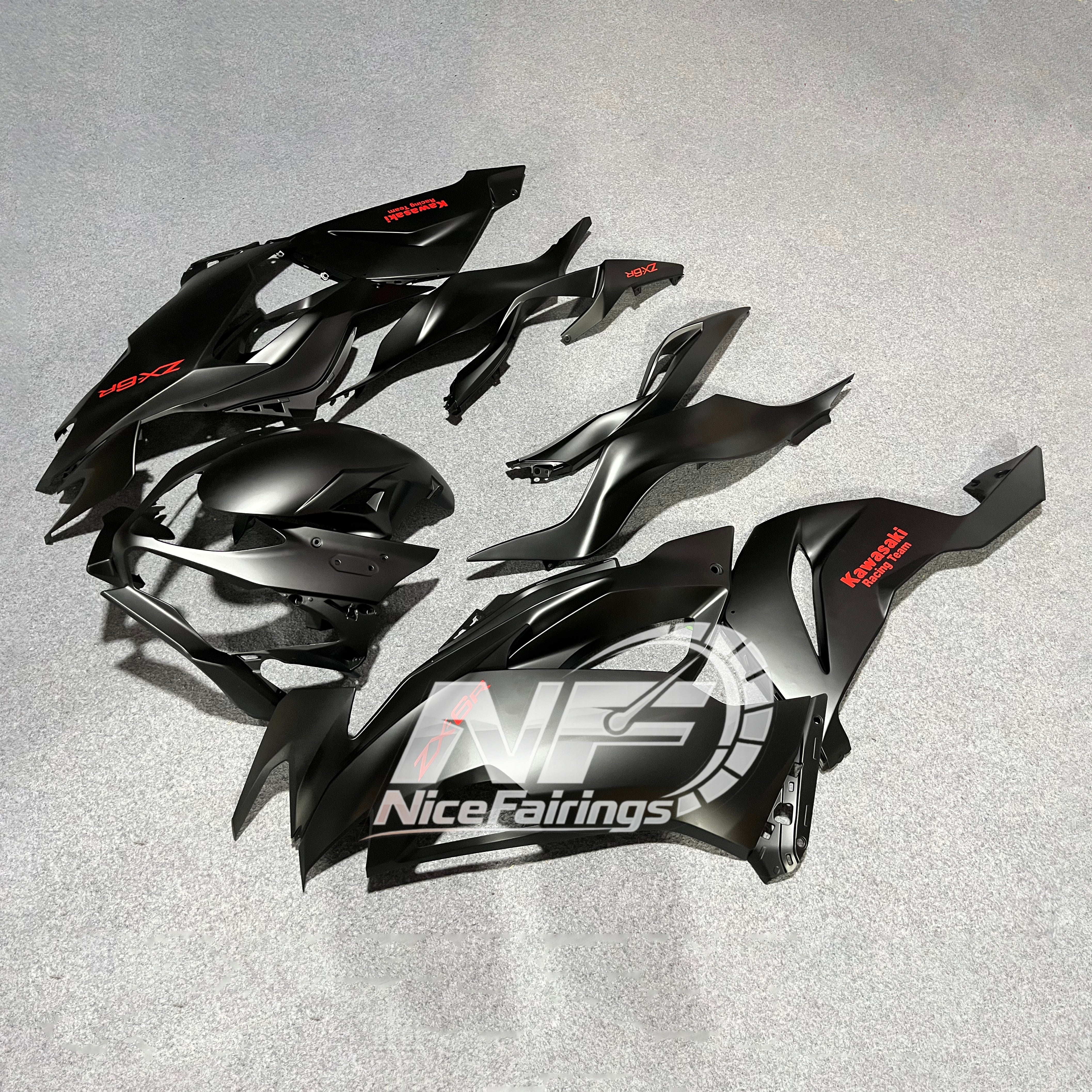 ZX6R 636 2019-2023 Painted Motorcycle Bodywork Custom Graphics | NiceFairings - side angle image
