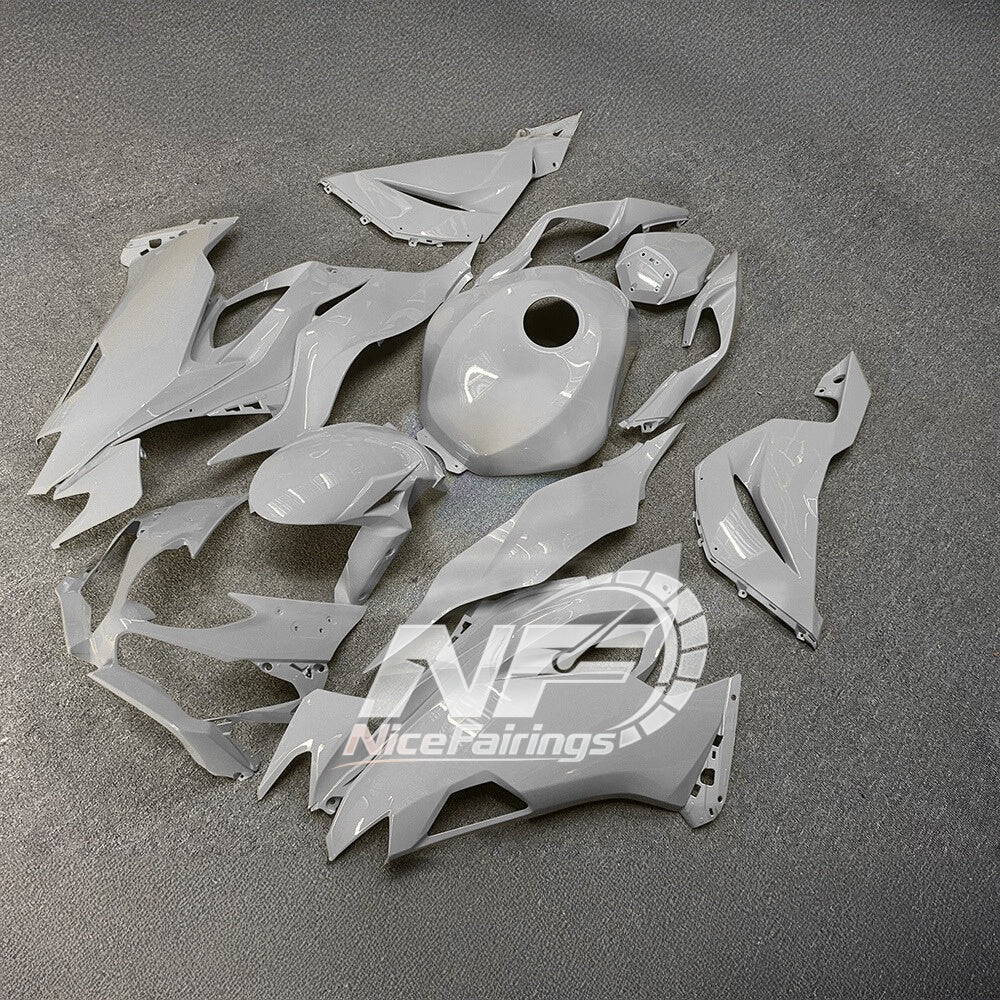 Kawasaki Ninja ZX-6R 636 2019-2023 Custom Fairings Pearl White Tank Cover | NiceFairings - side angle image