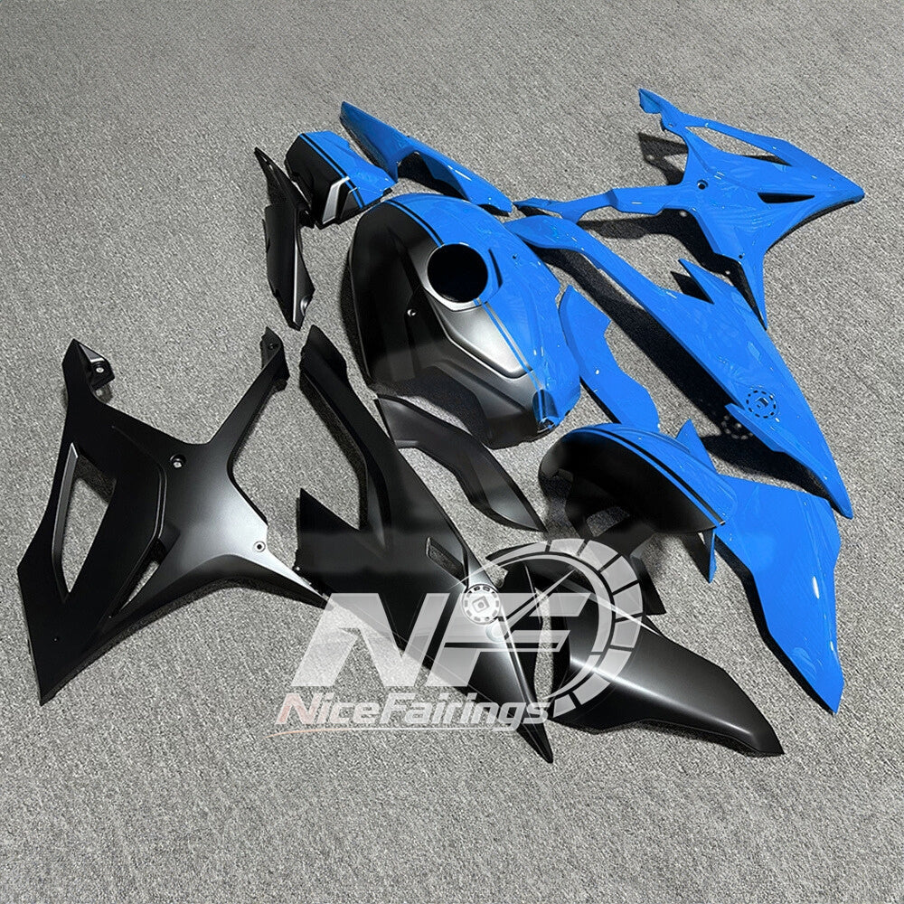 For BMW S1000RR 2019-2022 Stealth Black Custom Fairings, ABS Replacement Plastics Full Body Kit | NiceFairings - side angle image