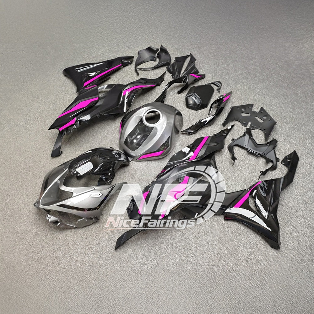 For Kawasaki ZX6R 636 2024-2025 ABS Fairing Kit Orange Black Tank Cover | NiceFairings - side angle image