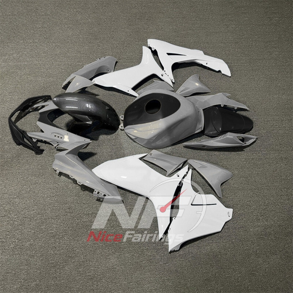 For Suzuki GSX-R600 GSX-R750 K11 2011-2016 Custom Fairings White Black ABS Sportbike Plastics | NiceFairings - side angle image