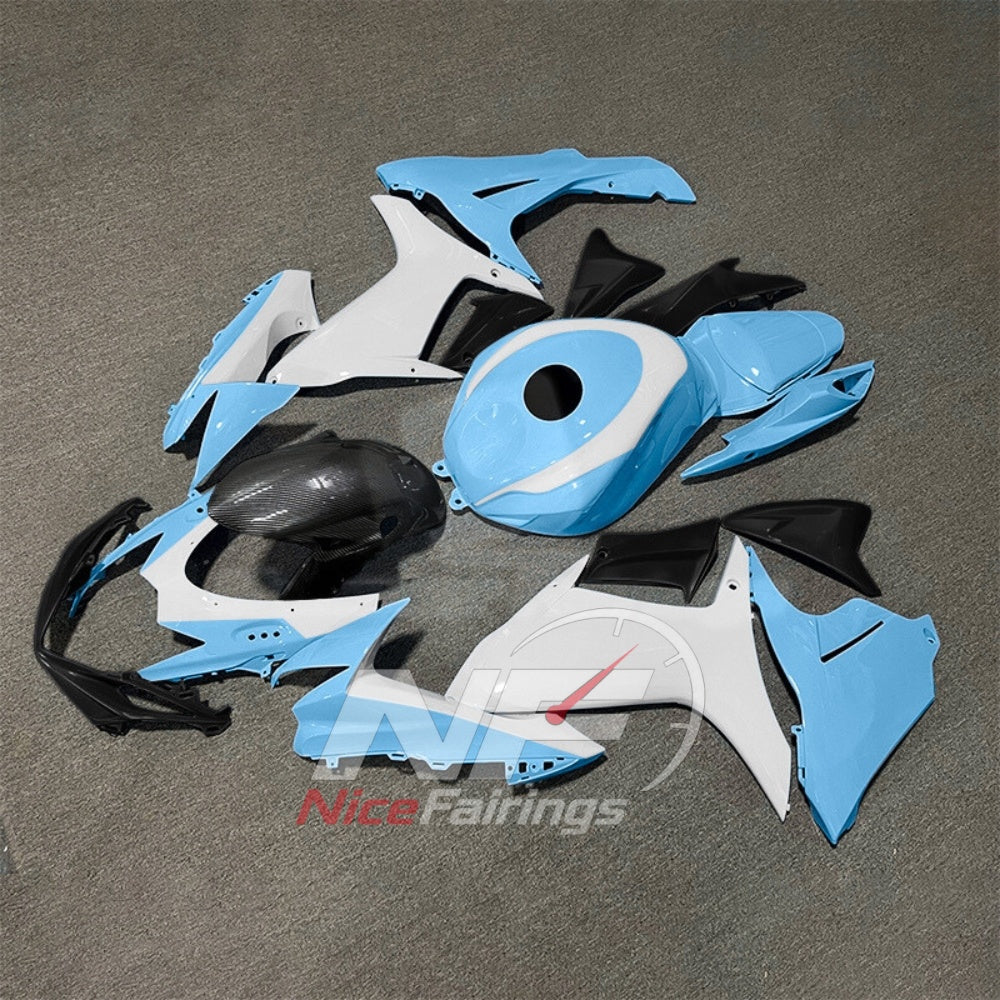 For Suzuki GSXR600 GSXR750 K11 2011-2016 ABS Body Kit Blue White Street Track Fairings | NiceFairings - side angle image