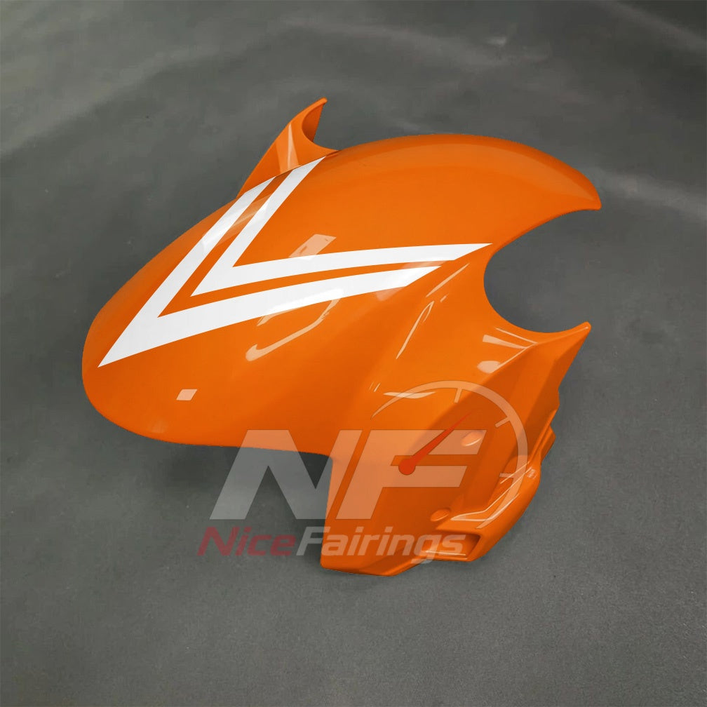 For BMW S1000RR 2025-2026 Orange Black Sportbike Fairing Set with Custom Painted Plastics | NiceFairings - side angle image