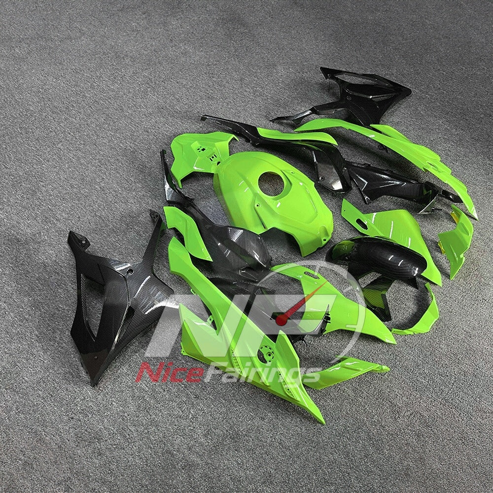 For BMW S1000RR 2023-2024 Green Black Painted ABS Fairings with Complete Replacement Bodywork | NiceFairings - side angle image