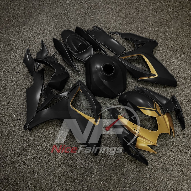 For Suzuki GSXR600 GSXR750 K6 2006-2007 Painted ABS Fairings Black Gray Complete Bodywork | NiceFairings - side angle image