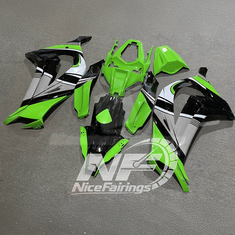 Ninja ZX10R 2011-2015 Custom Painted Replacement Plastics | NiceFairings - side angle image