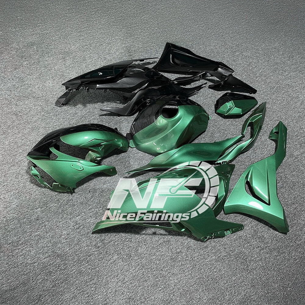 For Kawasaki ZX-6R 636 2024-2025 Replacement Fairing Set Lime Green Tank Cover | NiceFairings - side angle image