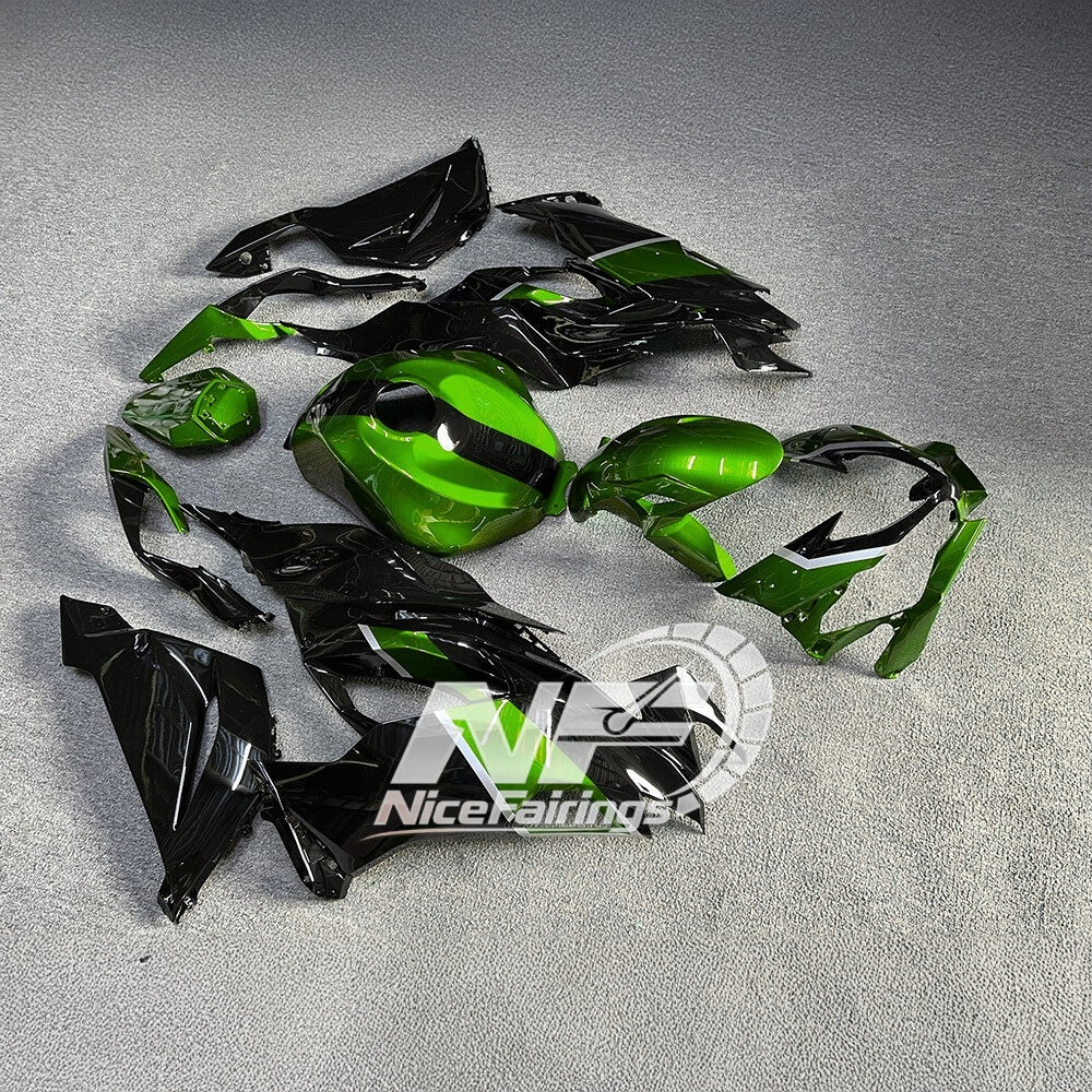 Kawasaki ZX6R 636 2019-2023 ABS Fairing Kit Orange Black Tank Cover | NiceFairings - side angle image