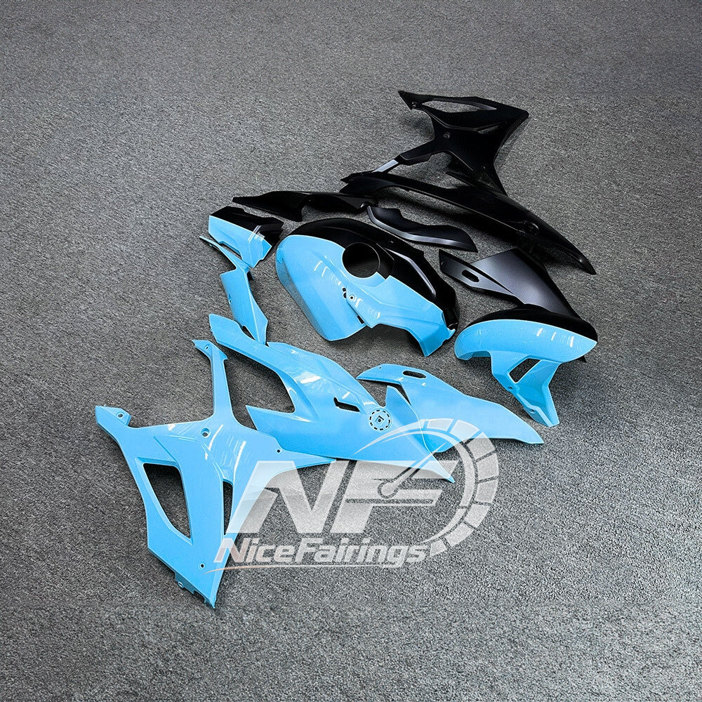 For BMW S1000RR 2019-2022 White Black Sportbike Fairings, Custom ABS Bodywork And Replacement Plastics | NiceFairings - side angle image