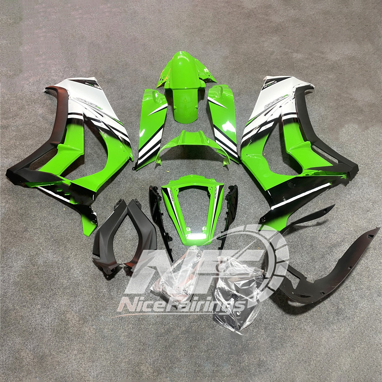 KAWASAKI ZX10R 2011-2015 Custom ABS Motorcycle Fairings | NiceFairings - side angle image