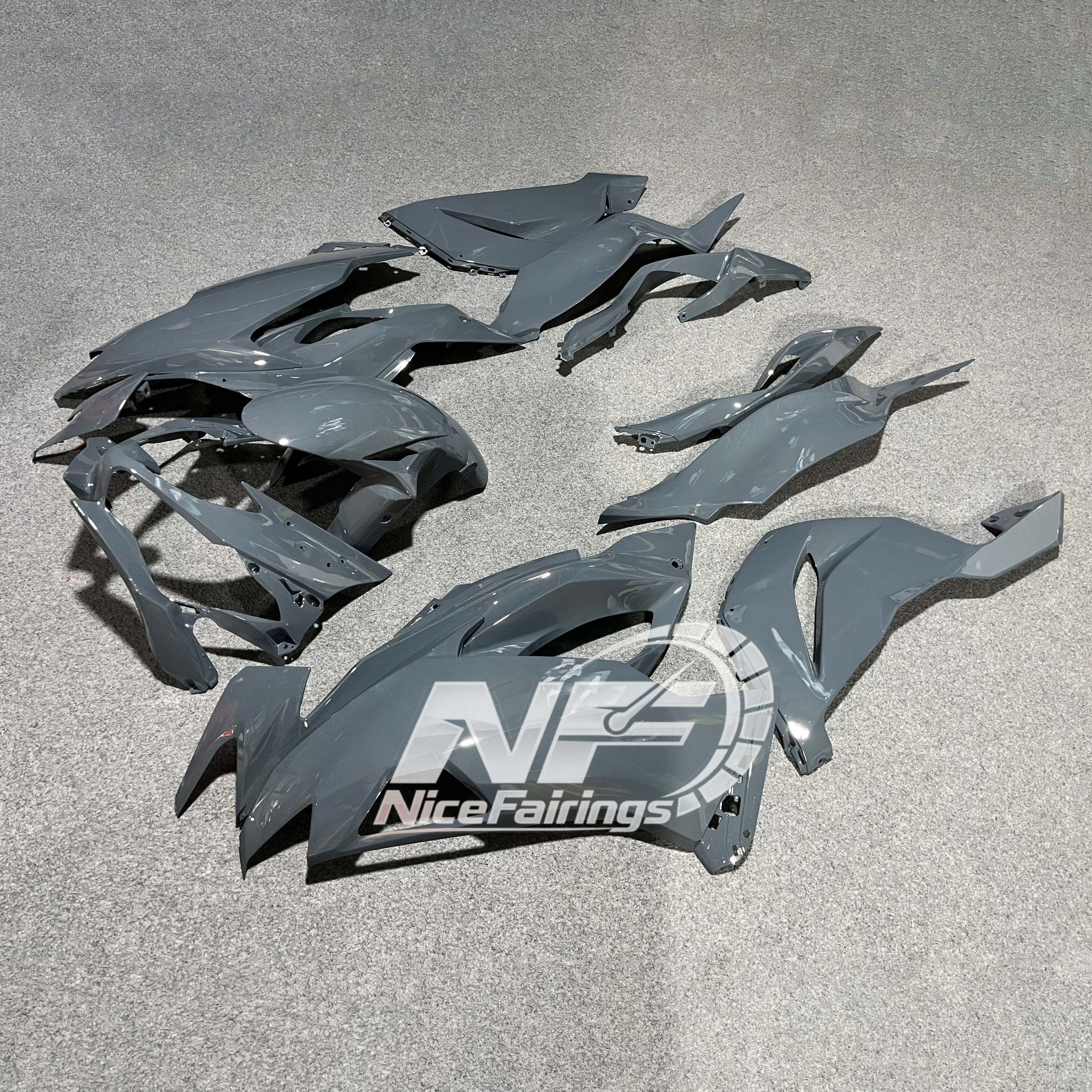 Ninja ZX6R 636 2019-2023 Sportbike Plastics Green Black | NiceFairings - side angle image
