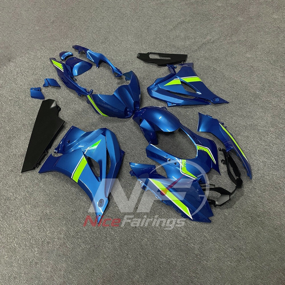 For Suzuki GSX-R1000 K17 2017-2026 Custom Fairings Blue ABS Sportbike Plastics | NiceFairings - side angle image