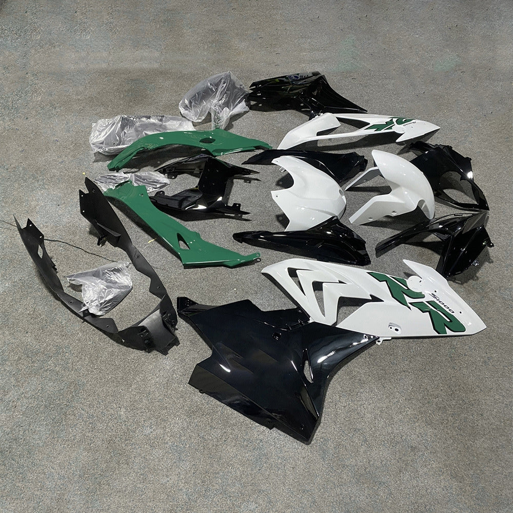 For BMW S1000RR 2017-2018 Lime Yellow Standard No Tank Cover Motorcycle Fairing Kit, Aftermarket ABS Body Panels | NiceFairings - side angle image