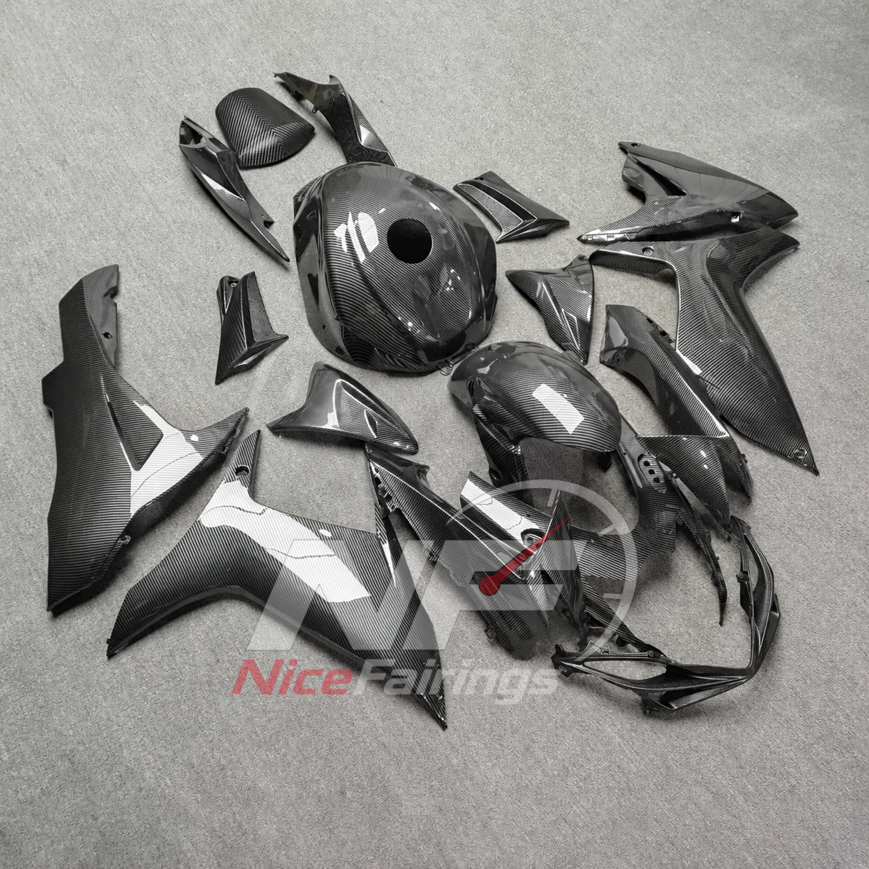 For Suzuki GSXR600 GSXR750 K6 2006-2007 ABS Fairing Kit Gray Painted Bodywork | NiceFairings - side angle image