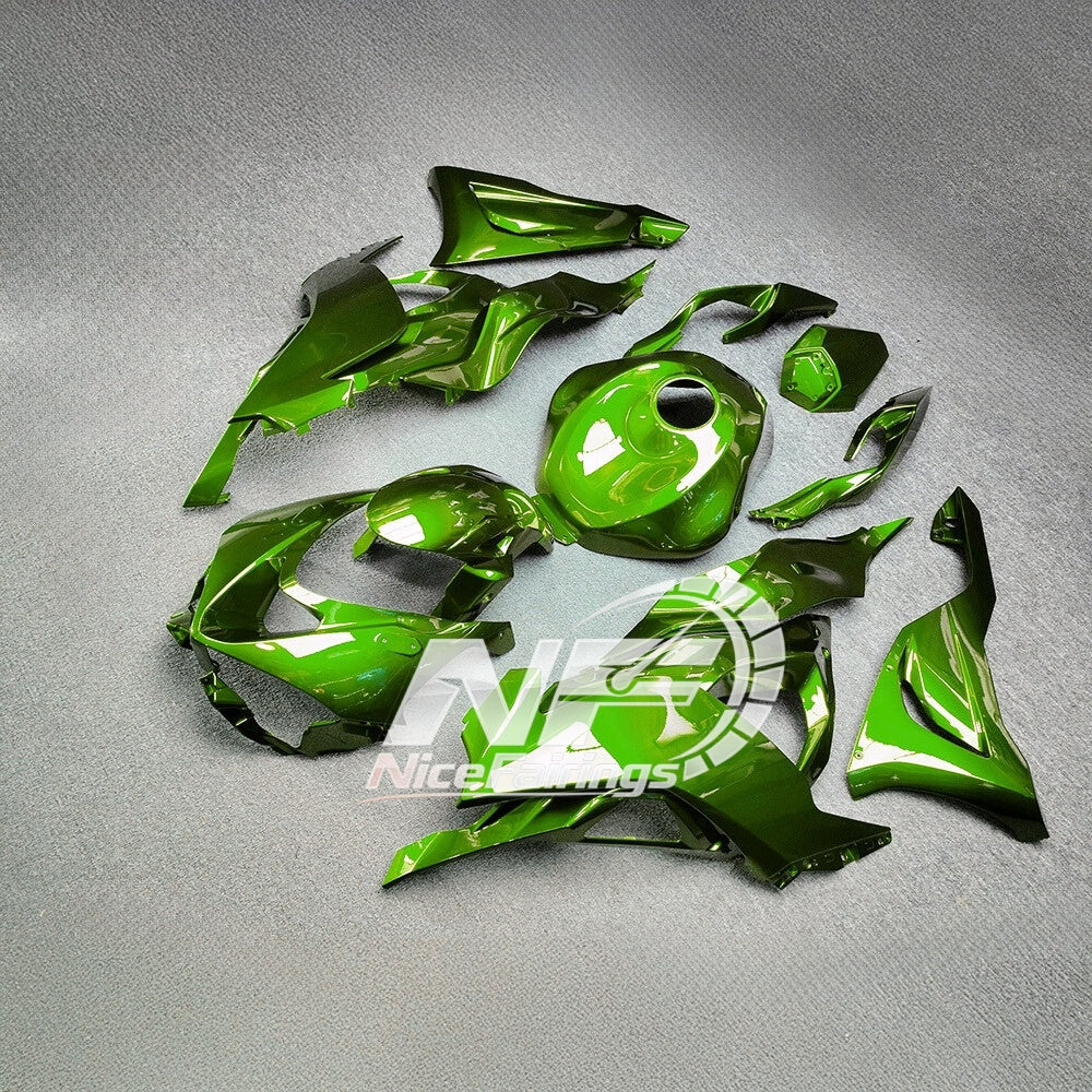 For Kawasaki ZX-6R 636 2024-2025 Replacement Fairing Set Pearl White Tank Cover | NiceFairings - side angle image