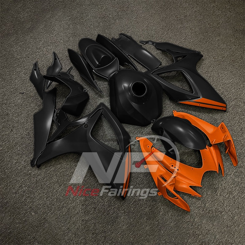 For Suzuki GSXR600 GSXR750 K6 2006-2007 ABS Body Kit Black Gray Street Track Fairings | NiceFairings - side angle image