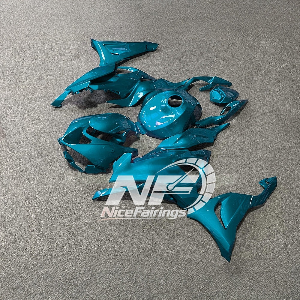 For Kawasaki ZX6R 636 2024-2025 ABS Fairing Kit Grey Red Tank Cover | NiceFairings - side angle image