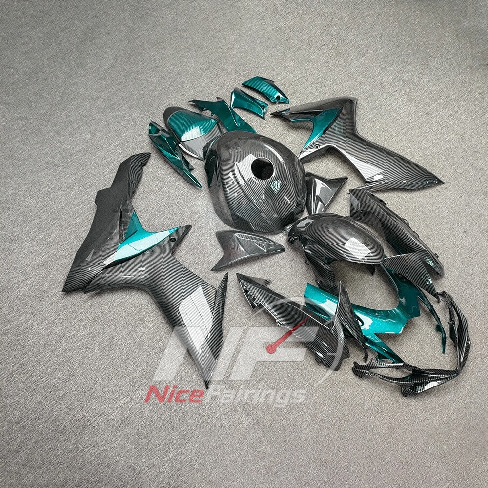 For Suzuki GSX-R600 GSX-R750 K11 2011-2016 Custom Fairings White Black ABS Sportbike Plastics | NiceFairings - side angle image