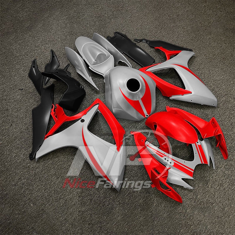 For Suzuki GSXR600 GSXR750 K6 2006-2007 ABS Fairing Kit Gray Black Painted Bodywork | NiceFairings - side angle image