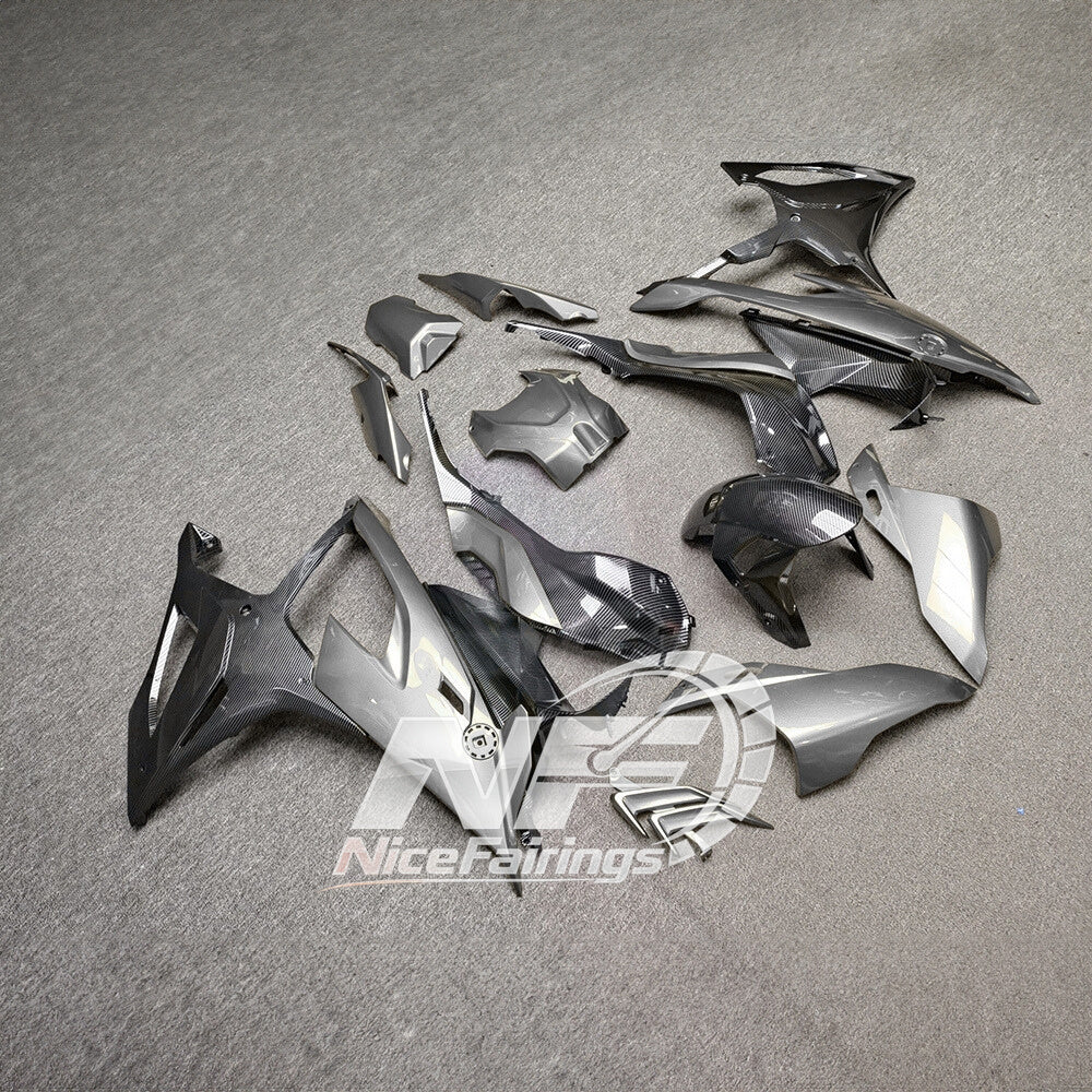 For BMW S1000RR 2019-2022 Stealth Black Custom Painted ABS Body Kit With Tank Cover | NiceFairings - side angle image
