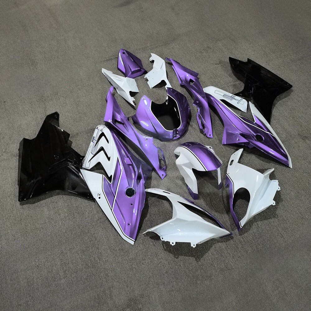 For BMW S1000RR 2017-2018 White Red Standard No Tank Cover Motorcycle Fairing Kit, Aftermarket ABS Body Panels | NiceFairings - side angle image