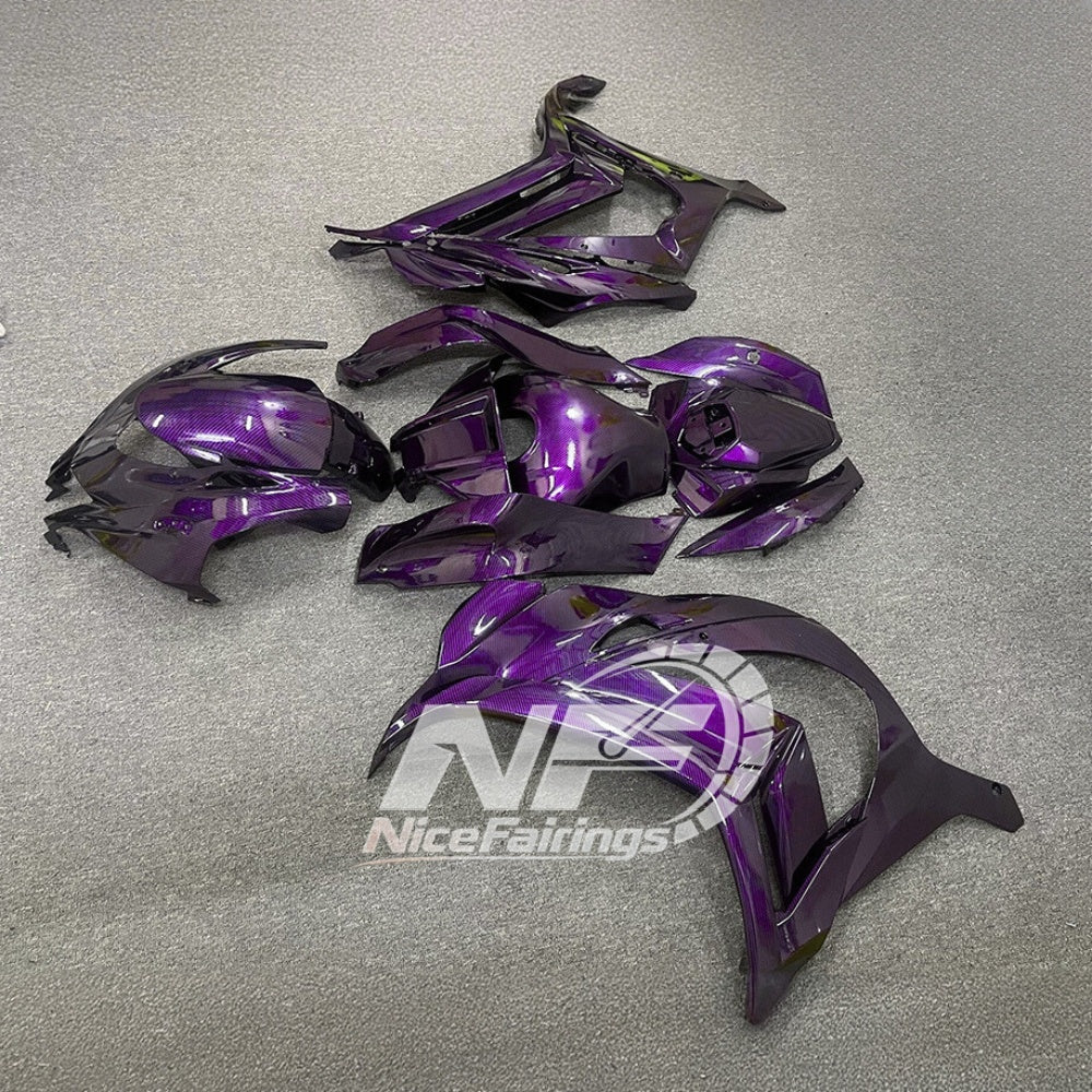 For KAWASAKI ZX10R 2016-2020 Purple A011 Custom ABS Fairing Kit | NiceFairings - side angle image