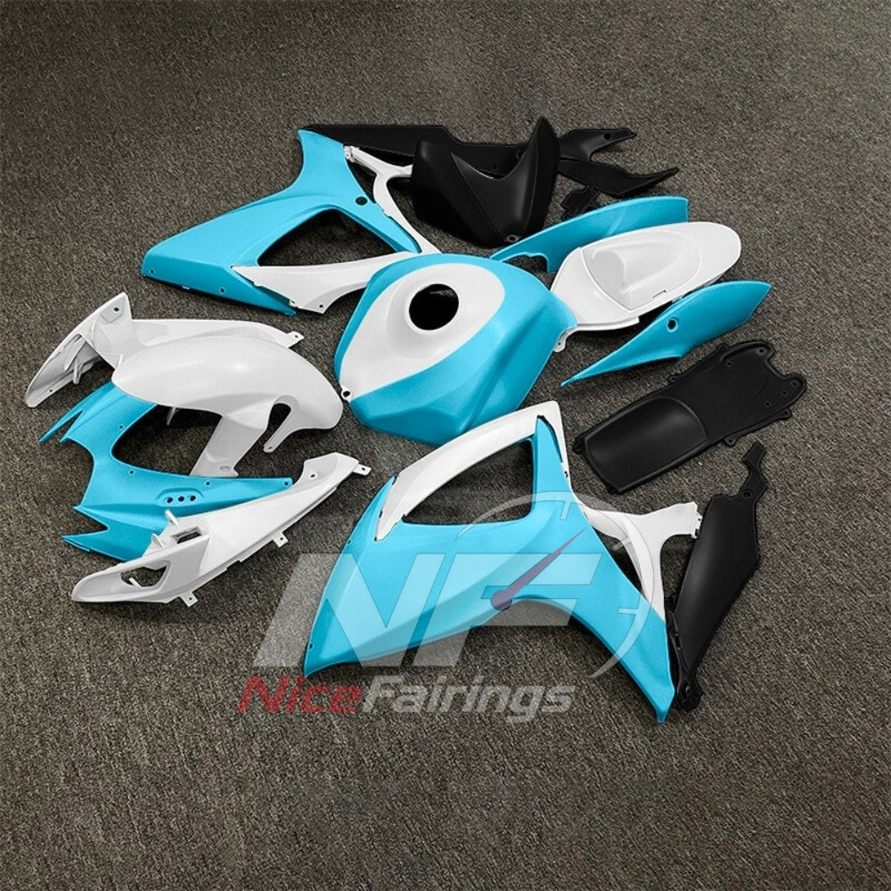 For Suzuki GSX-R600 GSX-R750 K6 2006-2007 Custom Fairings Gray ABS Sportbike Plastics | NiceFairings - side angle image