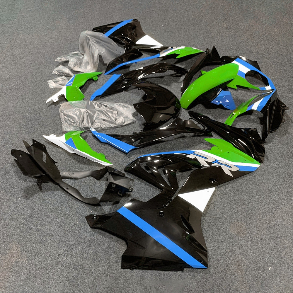 For BMW S1000RR 2017-2018 Silver Black Standard No Tank Cover Custom Fairings, ABS Replacement Plastics Full Body Kit | NiceFairings - side angle image