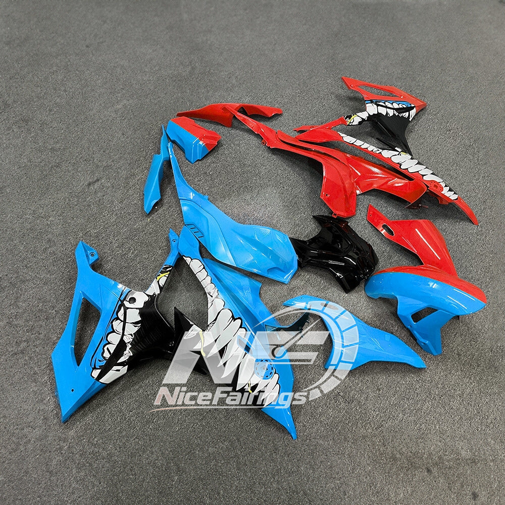 For BMW S1000RR 2019-2022 Carbon Look Tank Cover ABS Fairing Kit, Custom Painted Motorcycle Bodywork | NiceFairings - side angle image