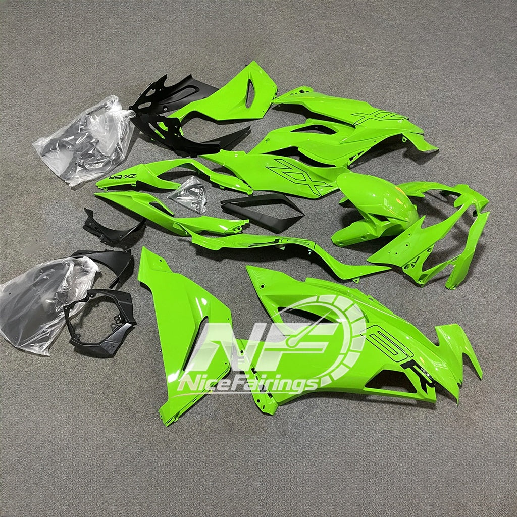 Kawasaki Ninja ZX-6R 636 2019-2023 Custom Fairings Lime Green | NiceFairings - side angle image